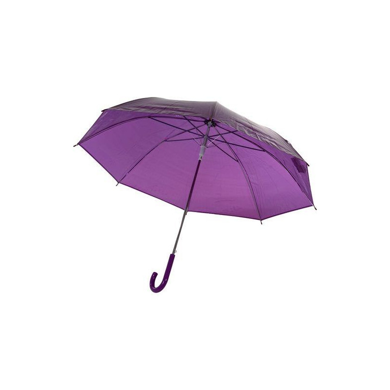 Parapluie transparent violet automatique