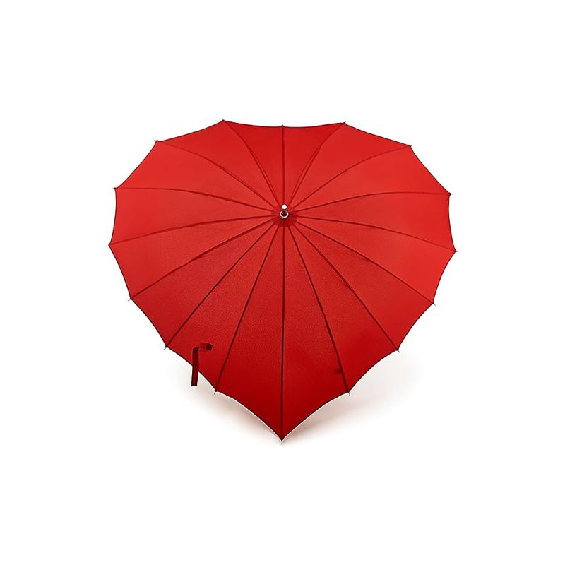 Parapluie femme en forme de cœur rouge