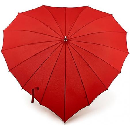 Parapluie femme en forme de cœur rouge