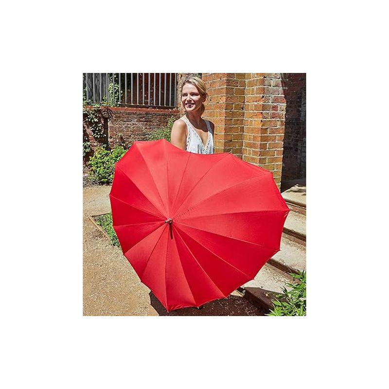 Parapluie femme en forme de cœur rouge