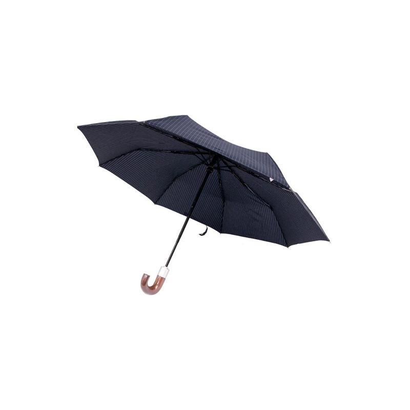Parapluie pliant noir rayures fines anglais pour homme