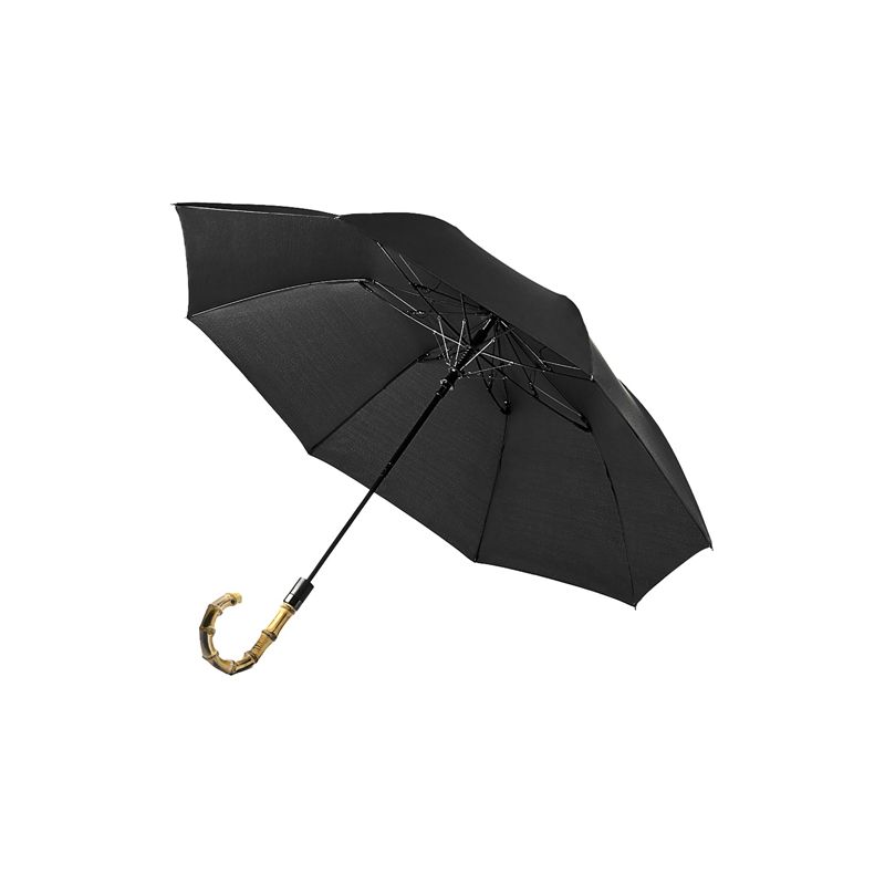 Parapluie pliant noir poignée bambou marque anglaise