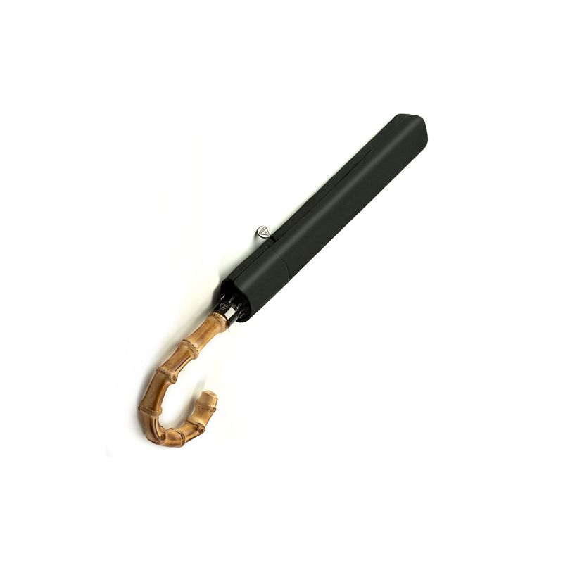 Parapluie pliant noir poignée bambou marque anglaise