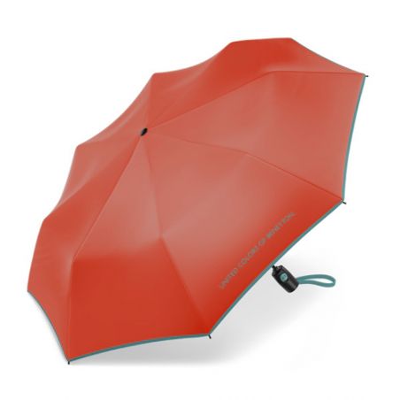 Petit parapluie pliant orange vif Benetton automatique