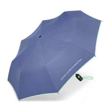 Parapluie automatique pliant bleu jeans Benetton