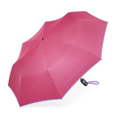 Parapluie automatique pliant rose vif Benetton