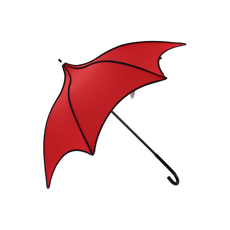 Parapluie rouge à ganse noireforme pagode