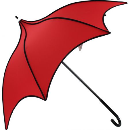Parapluie rouge à ganse noireforme pagode