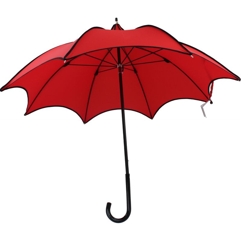 Parapluie rouge à ganse noireforme pagode