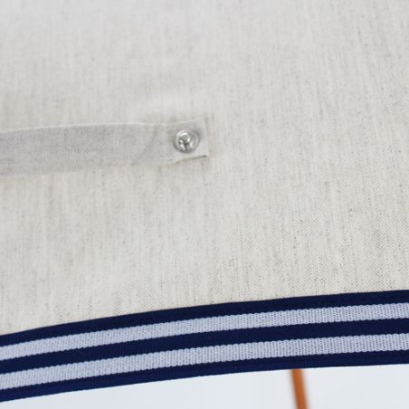 Parapluie ombrelle tissu coton lin galon bleu
