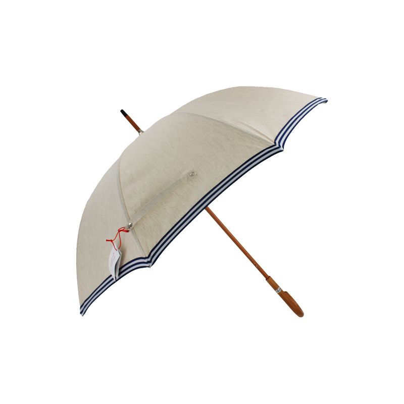 Parapluie ombrelle tissu coton lin galon bleu