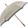 Parapluie ombrelle tissu coton lin galon bleu