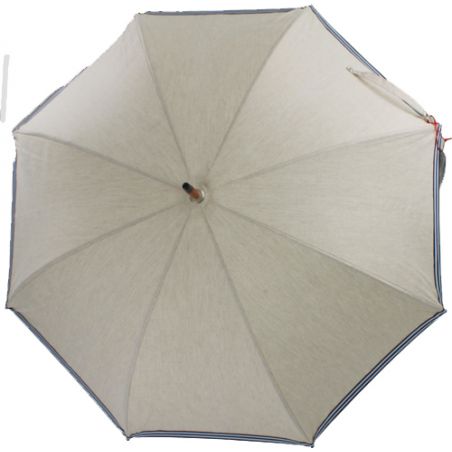 Parapluie ombrelle tissu coton lin galon bleu