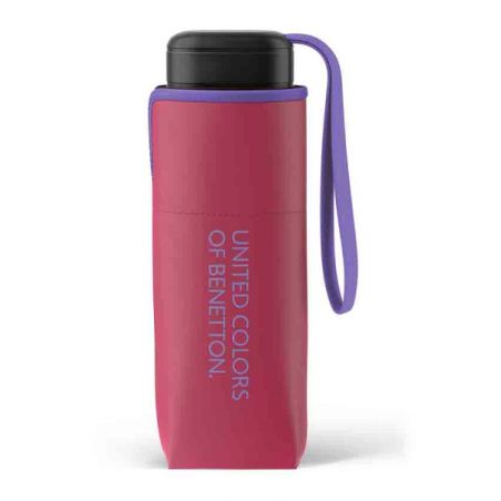 Mini parapluie pliant Benetton rose vif