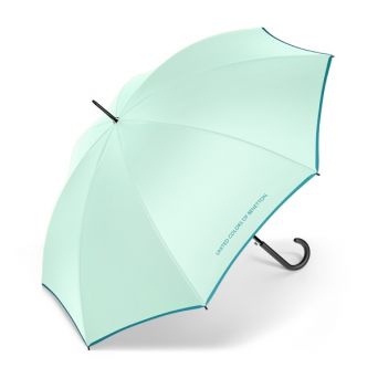 Parapluie droit vert d'eau Benetton