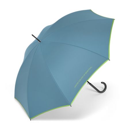 Parapluie droit bleu canard Benetton
