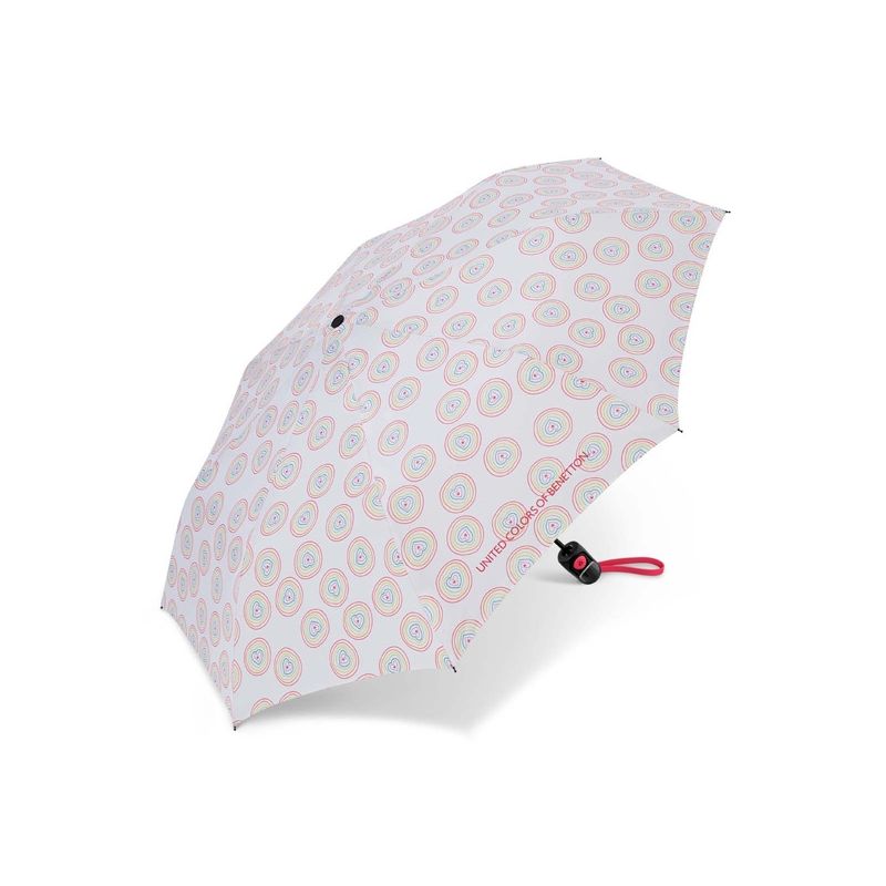 Parapluie pliant Benetton à coeurs multicolores