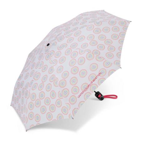 Parapluie pliant Benetton à coeurs multicolores
