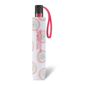 Parapluie pliant Benetton à coeurs multicolores