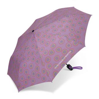 Parapluie pliant automatique Benetton violet motif coeurs