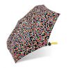 Petit parapluie noir Benetton fleurs multicolores ultra plat