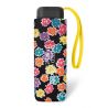 Petit parapluie noir Benetton fleurs multicolores ultra plat