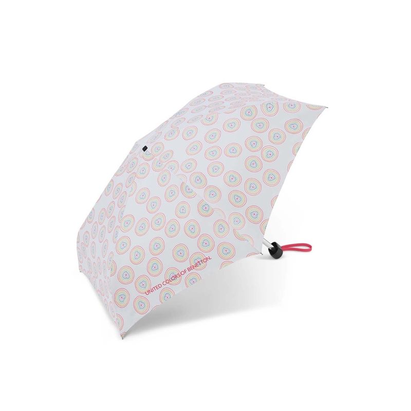 Miniparapluie pliant Benetton à coeurs multicolores