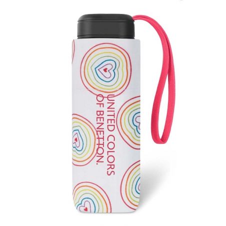 Miniparapluie pliant Benetton à coeurs multicolores