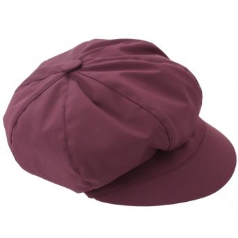 Casquette de pluie femme bordeaux aspect tissus
