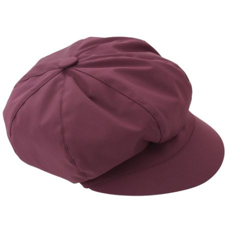 Casquette de pluie femme bordeaux aspect tissus