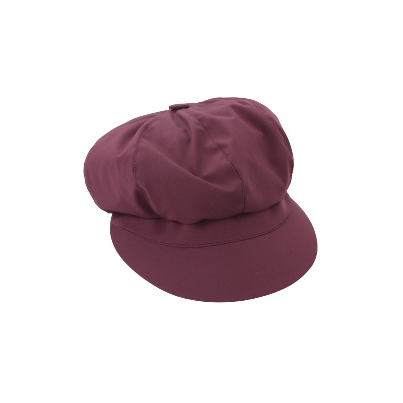 Casquette de pluie femme bordeaux aspect tissus