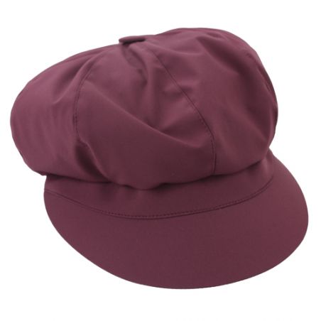 Casquette de pluie femme bordeaux aspect tissus