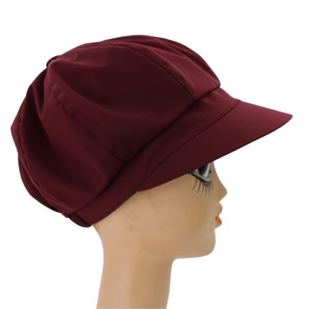 Casquette de pluie femme bordeaux aspect tissus
