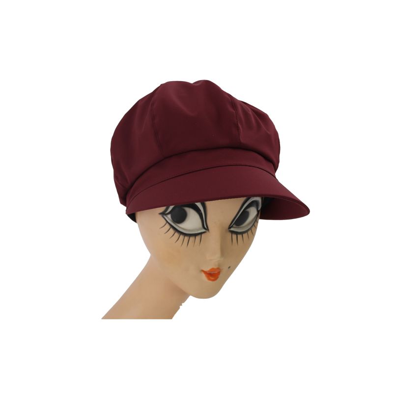 Casquette de pluie femme bordeaux aspect tissus