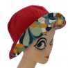 Chapeau de pluie rouge revers floral rouge