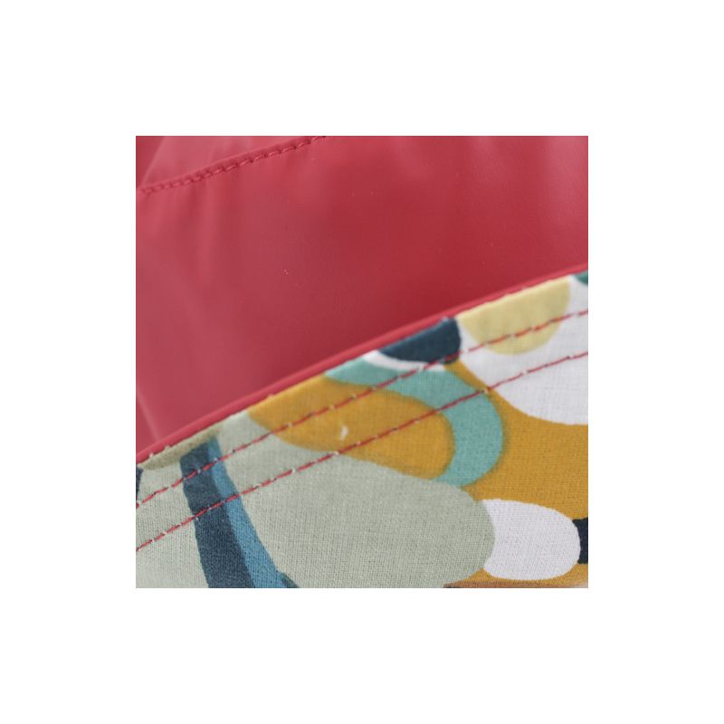 Chapeau de pluie rouge revers floral rouge