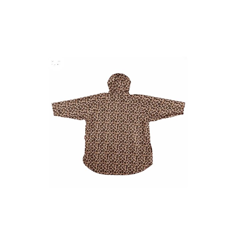 Poncho imperméable marron léopard