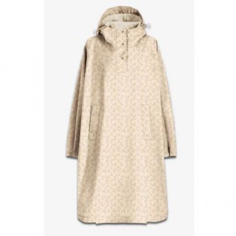 Poncho imperméable ivoire motif léopard