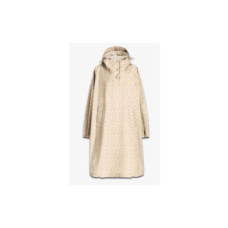 Poncho imperméable ivoire motif léopard