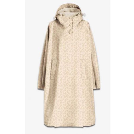 Poncho imperméable ivoire motif léopard