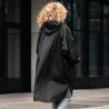 Poncho imperméable noir pour femmes