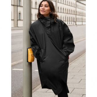Poncho imperméable noir pour femmes