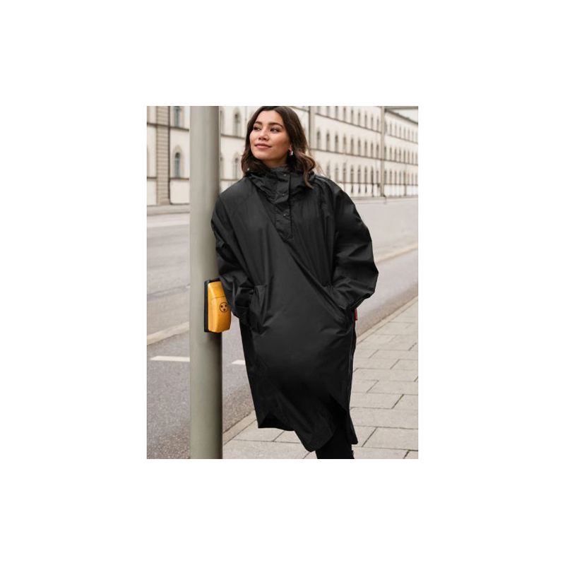 Poncho imperméable noir pour femmes