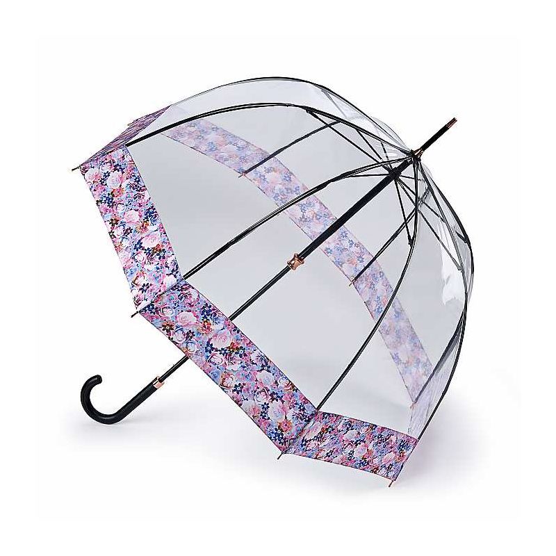 Parapluie luxe transparent cloche bord floral anglais