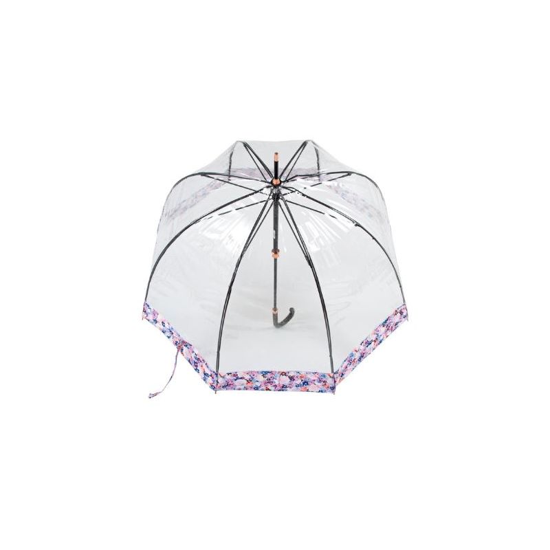 Parapluie luxe transparent cloche bord floral anglais