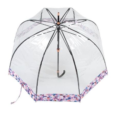 Parapluie luxe transparent cloche bord floral anglais