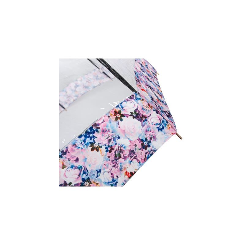 Parapluie luxe transparent cloche bord floral anglais