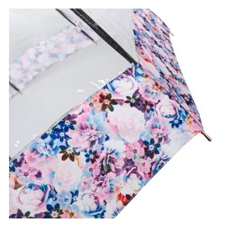 Parapluie luxe transparent cloche bord floral anglais