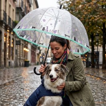Parapluie cloche transparent anglais lovely chiens