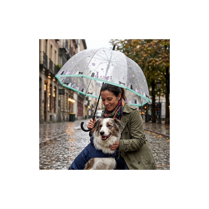 Parapluie cloche transparent anglais lovely chiens